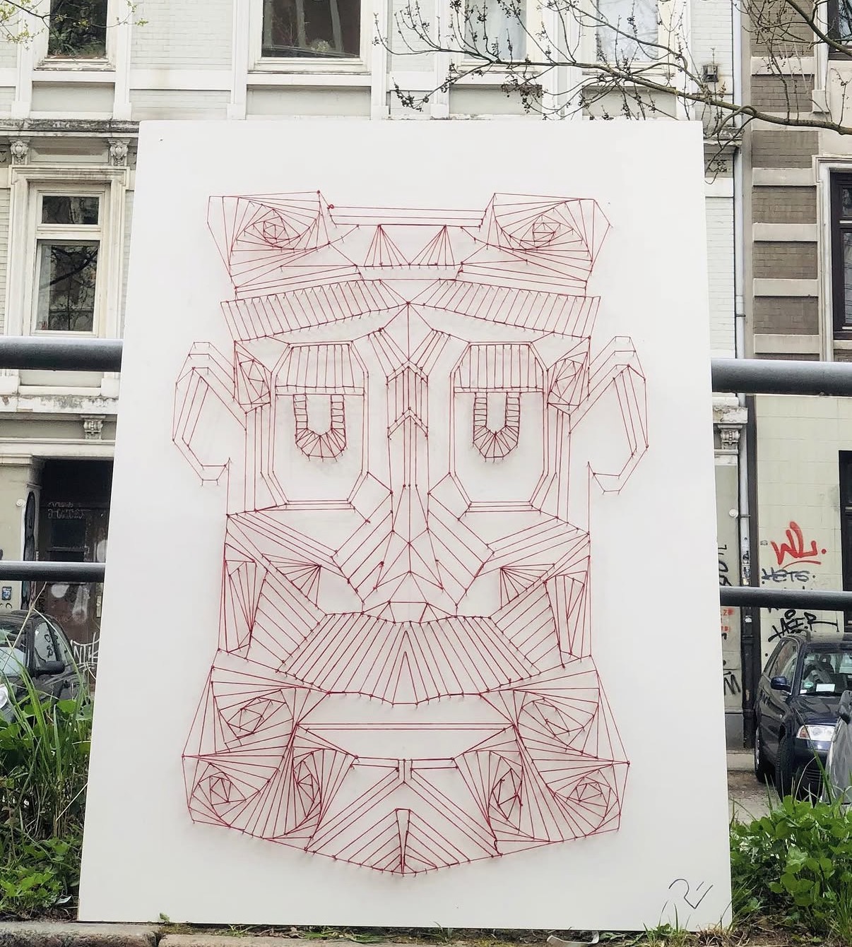The Alchemist — the first portrait Valentin Elias Renner made with nails and thread